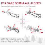 easycomfort easycomfort albero di natale artificiale da 180cm con pigne 618 rami e base in metallo verde