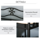 easycomfort easycomfort armadio guardaroba appendiabiti con 5 ripiani e 2 tende 84 x 42 x 158 5cm in metallo nero con decori a fiori ean 8054144139487