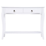 easycomfort easycomfort mobiletto tavolo consolle da ingresso moderno con 2 cassetti casa legno 100 33 75cm bianco ean 8054111849685