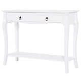 easycomfort easycomfort mobiletto tavolo consolle da ingresso moderno con 2 cassetti casa legno 100 33 75cm bianco ean 8054111849685