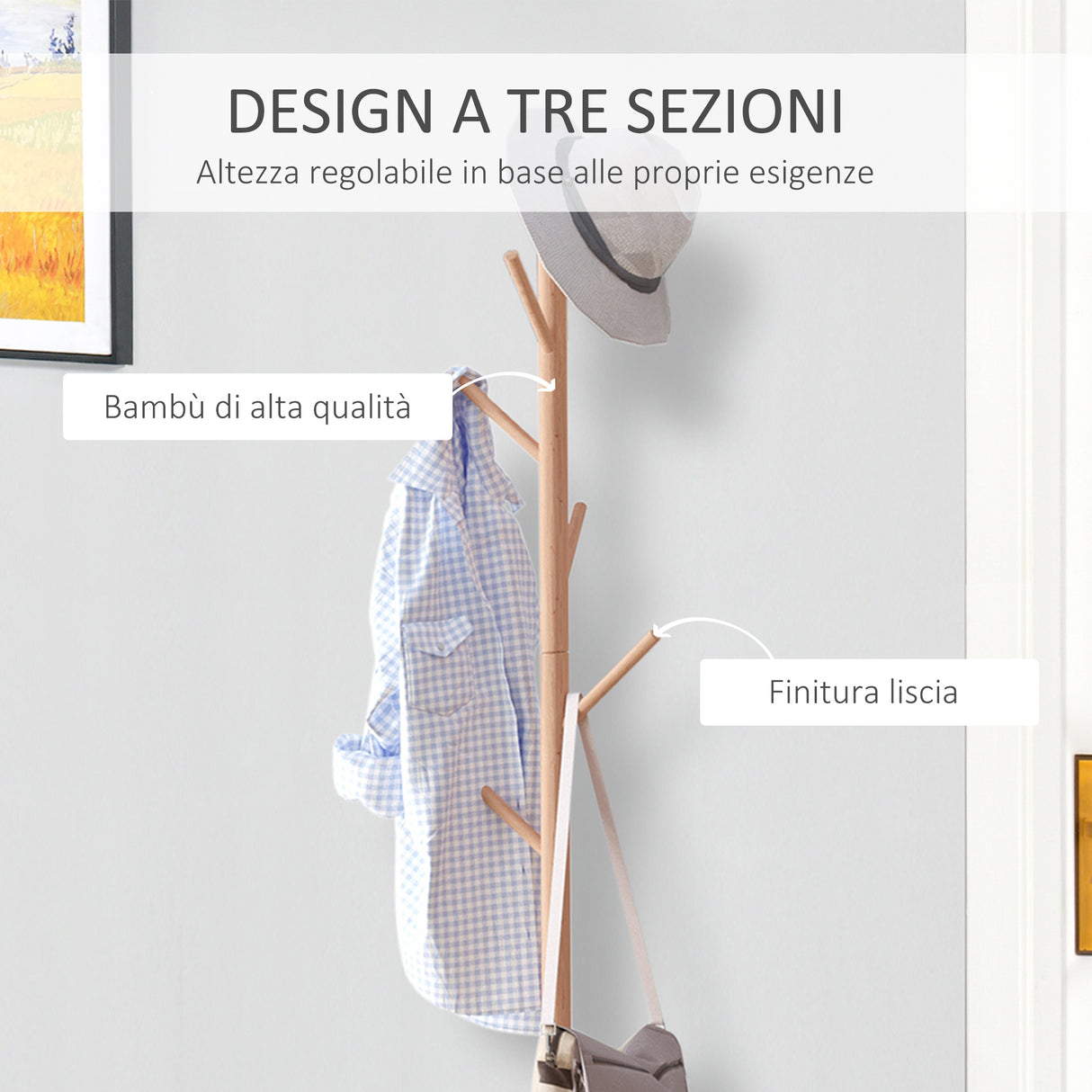 easycomfort easycomfort appendiabiti con panchina cubo per scarpe per ingresso e camera da letto 6 ganci bambu legno mdf bianco 40x30x180cm ean 8054111841023
