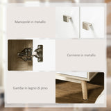 easycomfort easycomfort armadio 2 ante in legno con 4 vani 2 cassetti e appendiabiti color legno e bianco 90x50x190cm