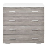 easycomfort easycomfort cassettiera camera da letto moderna 4 cassetti con maniglie in alluminio e struttura in legno 76x35x72cm bianco e grigio