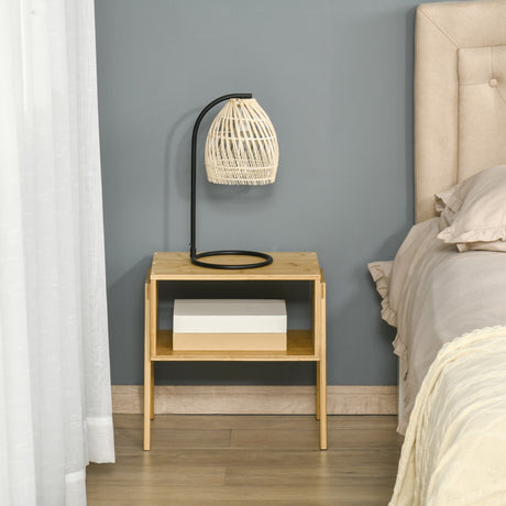 easycomfort easycomfort comodino multiuso tavolino da divano in bambu design aperto 43x32 5x42cm