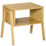 easycomfort easycomfort comodino multiuso tavolino da divano in bambu design aperto 43x32 5x42cm
