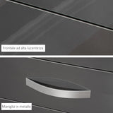 easycomfort easycomfort cassettiera da 4 cassetti con maniglie di metallo in truciolato 75x36x72 cm grigio