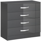 easycomfort easycomfort cassettiera da 4 cassetti con maniglie di metallo in truciolato 75x36x72 cm grigio