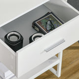 easycomfort easycomfort comodino moderno set 2 pezzi con cassetto e ripiano aperto per camera da letto e soggiorno in mdf e acciaio 45x40x60cm bianco