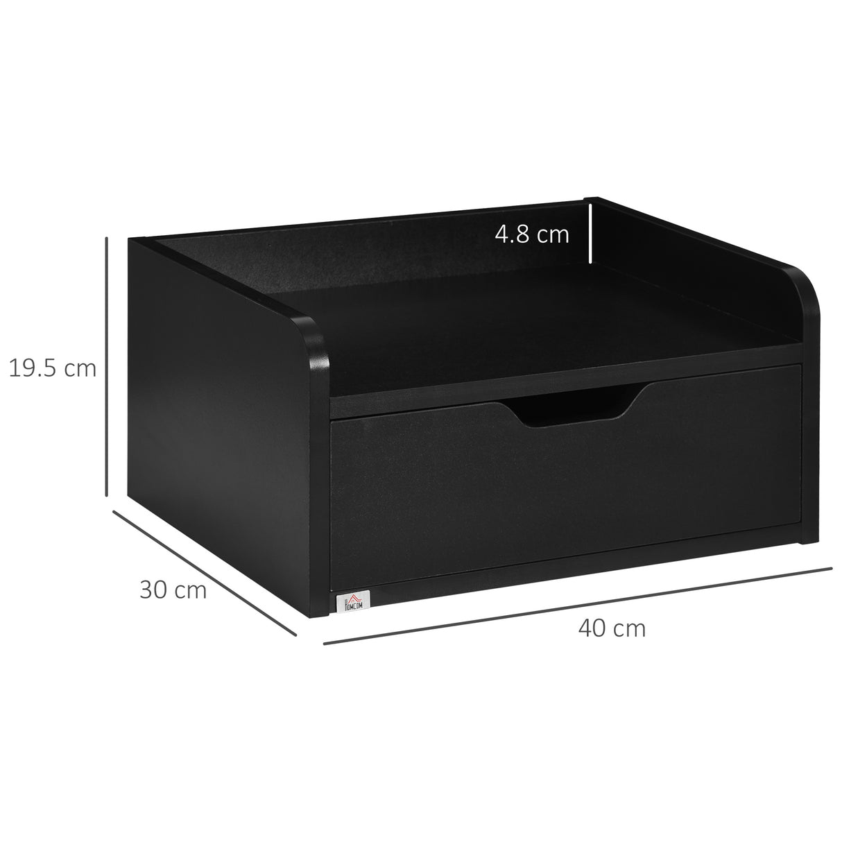 easycomfort easycomfort set 2 comodini sospesi in truciolato nero per camera da letto e soggiorno 40x30x19 5 cm nero