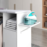easycomfort easycomfort mobile asse da stiro con piano dappoggio 3 ripiani a cubo e guida 107x42 5x99cm bianco