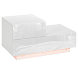 easycomfort easycomfort comodino moderno con 16 luci led rgb telecomando e due cassetti in truciolato 70x37x38cm bianco