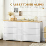 easycomfort easycomfort cassettiera 6 cassetti moderna in truciolato per camera da letto e ingresso 140x37x75cm