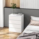 easycomfort easycomfort cassettiera 4 cassetti in truciolato con guide in metallo e maniglie scanalate 60x40x80 cm bianco