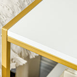 easycomfort easycomfort set di 2 comodini moderni con cassetto e ripiano aperto 50x40x55cm bianco e oro