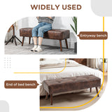 easycomfort easycomfort panca fondoletto e da ingresso imbottita con rivestimento in pu 114x38x42cm marrone