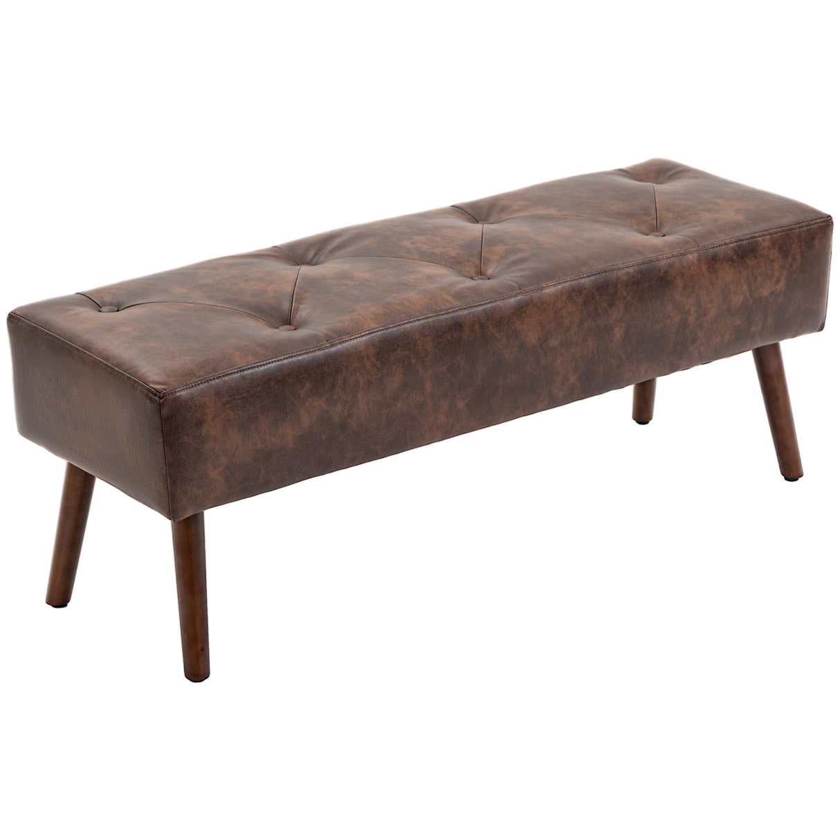 easycomfort easycomfort panca fondoletto e da ingresso imbottita con rivestimento in pu 114x38x42cm marrone