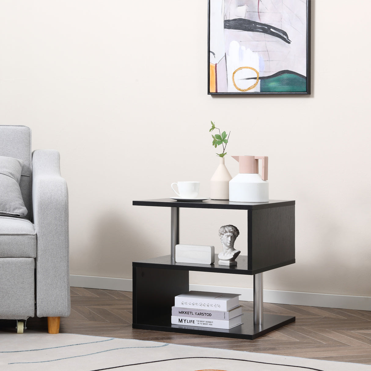 easycomfort easycomfort moderno tavolino da caffe basso da salotto per soggiorno e sala da pranzo in legno 50x50x50 cm nero ean 8054111849364