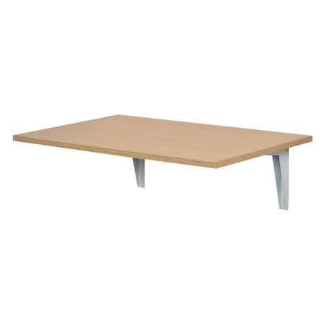 easycomfort easycomfort tavolino a muro pieghevole salvaspazio in mdf e telaio in metallo per cucina salotto color legno 60x40x20cm