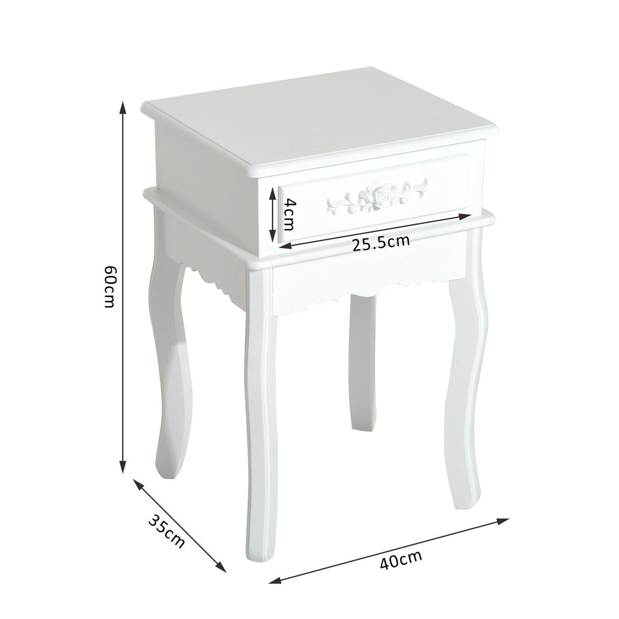 easycomfort easycomfort comodino con cassetto in legno bianco 40x35x60cm ean 8054111842914