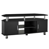 easycomfort easycomfort mobile porta tv classico da soggiorno con 2 ripiani e 2 armadietti in mdf e acciaio inox nero 120x39 5x52cm ean 8055776910765