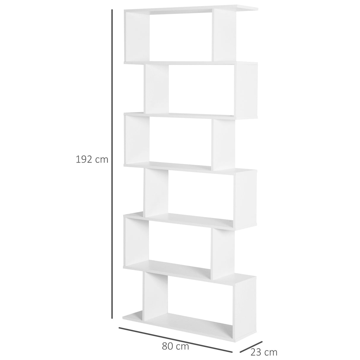 easycomfort easycomfort scaffale alto con 6 ripiani libreria scaffalatura in legno design moderno bianco 80 23 192cm ean 8054111844444