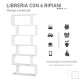 easycomfort easycomfort scaffale alto con 6 ripiani libreria scaffalatura in legno design moderno bianco 80 23 192cm ean 8054111844444