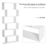 easycomfort easycomfort scaffale alto con 6 ripiani libreria scaffalatura in legno design moderno bianco 80 23 192cm ean 8054111844444