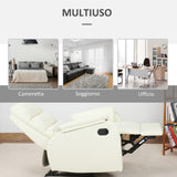 easycomfort easycomfort poltrona relax per interni reclinabile manualmente con cuscino imbottito in pelle pu e acciaio 75x82x99 cm crema ean 8055776913384