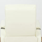 easycomfort easycomfort poltrona relax per interni reclinabile manualmente con cuscino imbottito in pelle pu e acciaio 75x82x99 cm crema ean 8055776913384