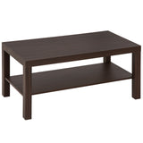 easycomfort easycomfort tavolino da salotto rettangolare classico con ripiano portaoggetti in legno 904544 5cm ean 8054111845045