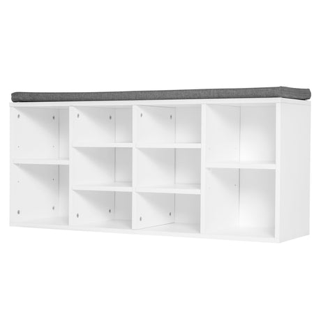 easycomfort easycomfort scarpiera panchina 8 10 paia di scarpe ripiani regolabili legno bianco 104 x 30 x 48 cm ean 8054144135175