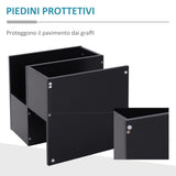 easycomfort easycomfort tavolino da salotto basso a 3 ripiani tavolino da caffe in legno arredamento moderno salvaspazio nero 40x40x43cm