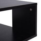 easycomfort easycomfort tavolino da salotto basso a 3 ripiani tavolino da caffe in legno arredamento moderno salvaspazio nero 40x40x43cm