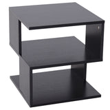 easycomfort easycomfort tavolino da salotto basso a 3 ripiani tavolino da caffe in legno arredamento moderno salvaspazio nero 40x40x43cm