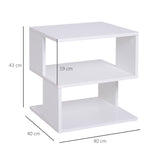 easycomfort easycomfort tavolino da caffe 2 ripiani aperti design moderno salotto soggiorno legno 40x40x43cm bianco ean 8054111841382