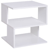 easycomfort easycomfort tavolino da caffe 2 ripiani aperti design moderno salotto soggiorno legno 40x40x43cm bianco ean 8054111841382