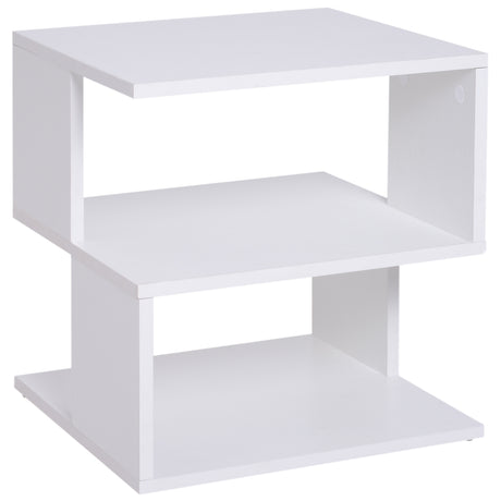 easycomfort easycomfort tavolino da caffe 2 ripiani aperti design moderno salotto soggiorno legno 40x40x43cm bianco ean 8054111841382