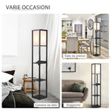 easycomfort easycomfort lampada da terra con 3 mensole e 2 porte usb attacco lampadine e27 26x26x160cm nero ean 8054144133096