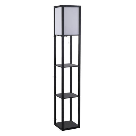 easycomfort easycomfort lampada da terra moderna lampadina illuminazione interna salvaspazio con ripiani da soggiorno cotone mdf 26 x 26 x 160 cm nero e bianco ean 8054111846059