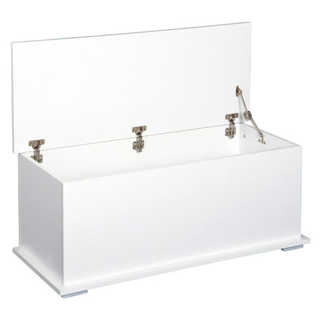 easycomfort easycomfort panca contenitore multiuso in legno mdf apertura con blocco di sicurezza 81x40x46cm bianco