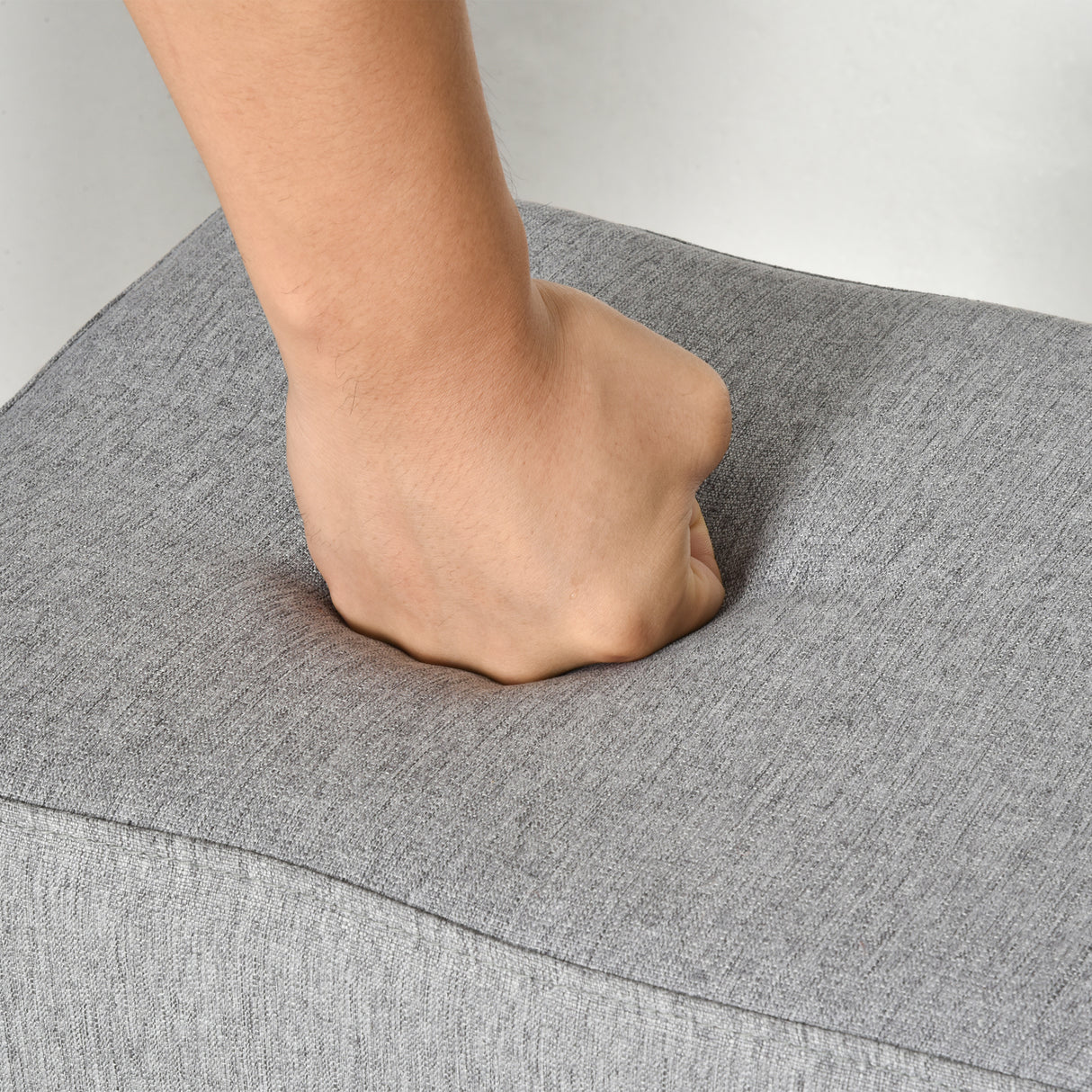 easycomfort easycomfort pouf poggiapiedi in tessuto effetto lino imbottito 40x30x24cm grigio