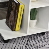 easycomfort easycomfort tavolino da salotto a c con 2 ripiani aperti e 4 ruote girevoli in truciolato 45x35x58cm bianco