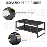 easycomfort easycomfort tavolino da caffe nero effetto marmo con ripiano inferiore ean 8054144137636