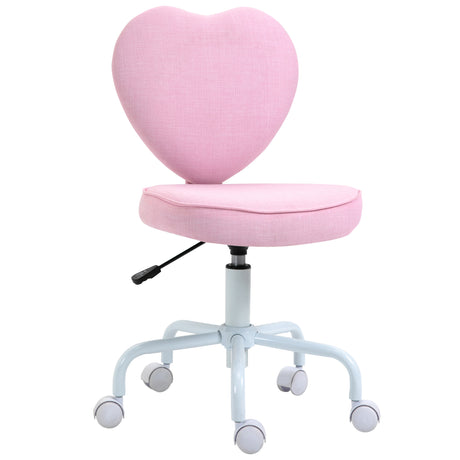easycomfort easycomfort sedia per scrivania a forma di cuore con 5 rotelle e altezza regolabile in tessuto rosa 40x50x79 89cm ean 8054144131924