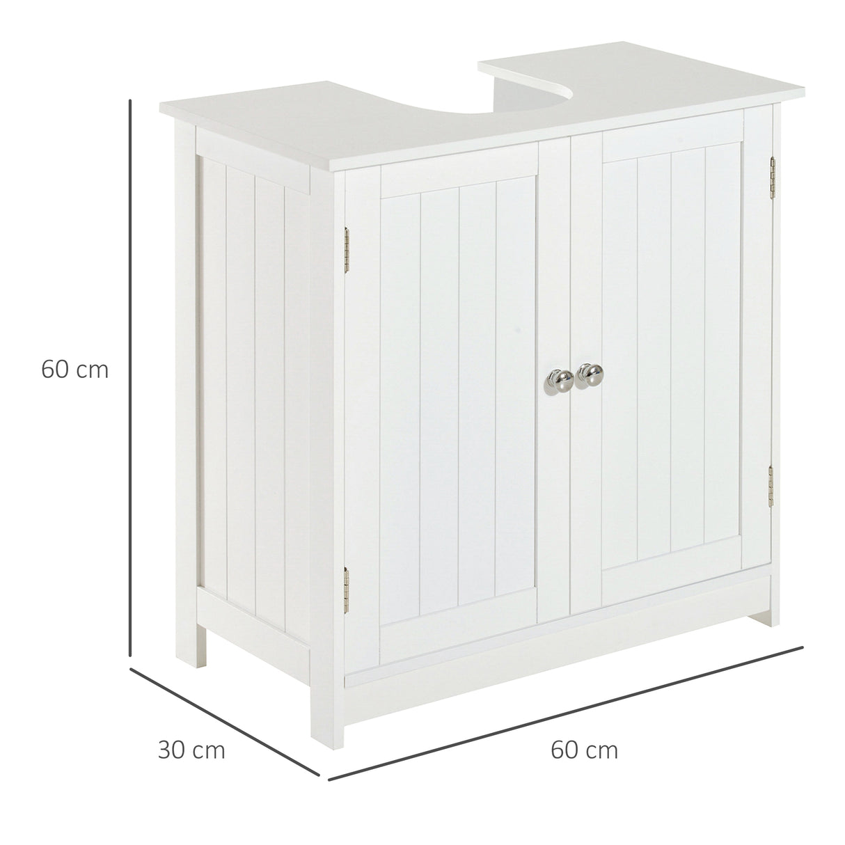 easycomfort easycomfort amardietto sottolavabo in mdf mobiletto sottolavello bianco per bagno con 2 ante 60x30x60cm ean 8054111843294