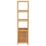 easycomfort easycomfort mobile alto bagnoterrazzo scaffale a torre in bambu 4 ripiani armadietto con anta 36x33x140cm color legno ean 8054111845311