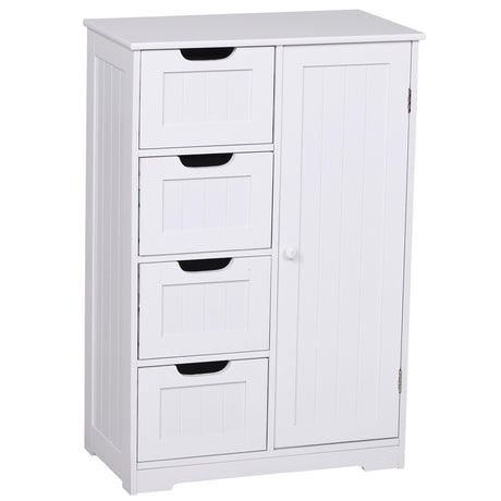 easycomfort easycomfort mobile da bagno con 4 cassetti e 1 armadietto ripiano regolabile a 3 altezze vernice ecologica anti ribaltamento in mdf bianco 56x30x83cm ean 8054144133799