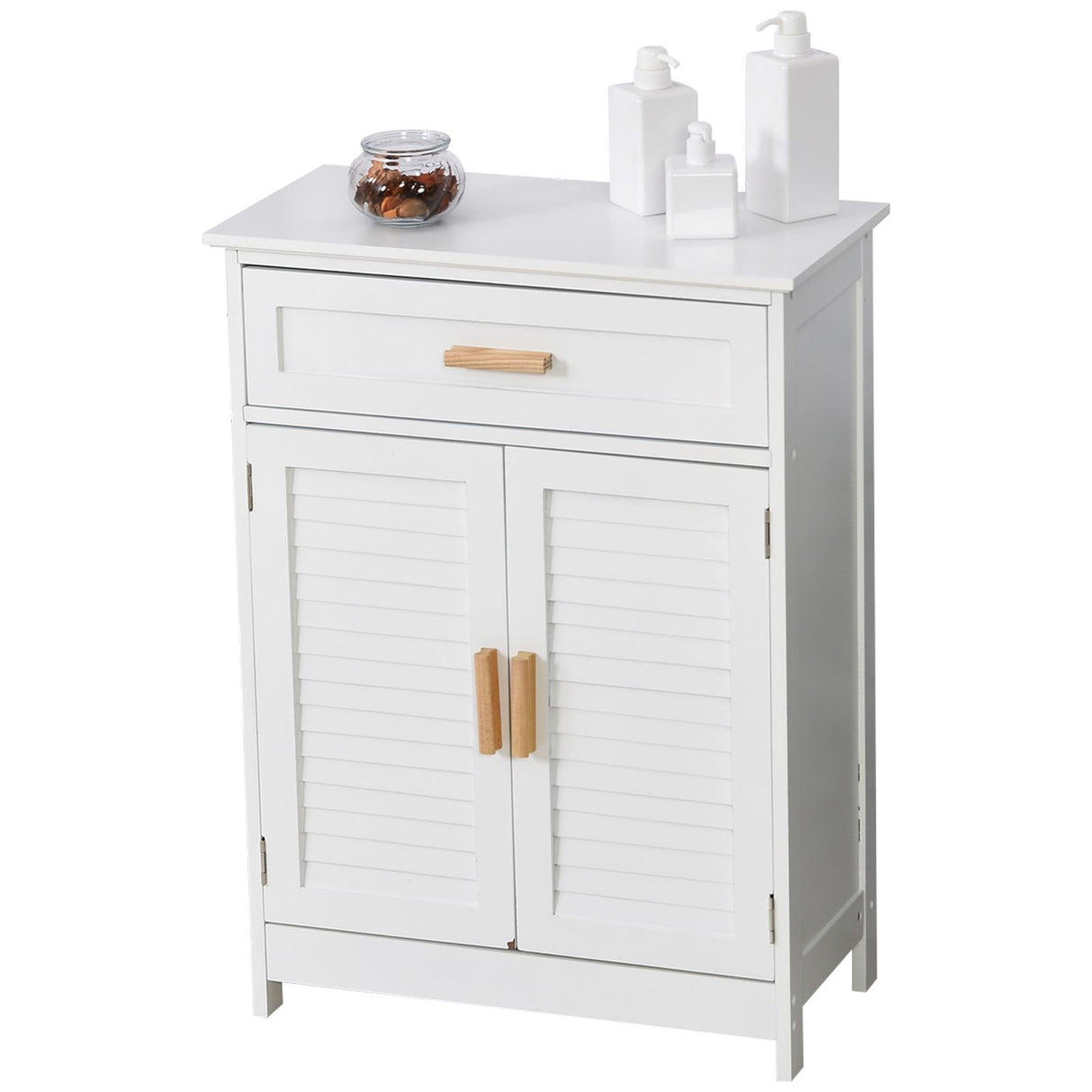 easycomfort easycomfort mobiletto per bagno o camera da letto in mdf bianco impermeabile con cassetto e armadietto 59 x 29 x 80cm ean 8054144130071