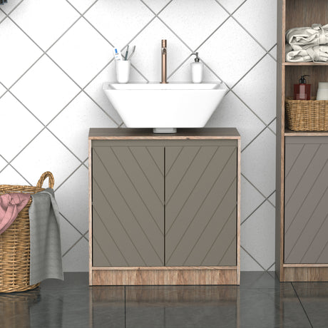 easycomfort easycomfort armadietto sottolavabo in mdf con ritaglio per lavandino con 2 ante e 2 mensole regolabili 60 x 30 x 60cm ean 8054111847827