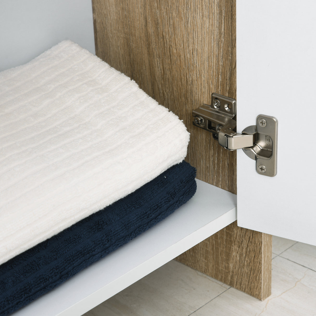 easycomfort easycomfort armadietto a due ante per bagno mobiletto da ingresso o camera in legno color rovere e bianco 60 x 25 x 90cm ean 8054111847759